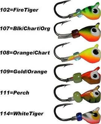 Fishing hook durable hook-Sitka Mooska Ice Fishing Assortment Glows (Six Jigs Included) Size 10 ASK-10