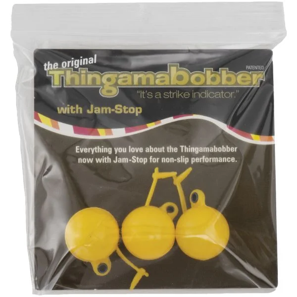 Fishing line cast grip-667042 0.75 in. Bobbers with Jam-Stop, Yellow - 3 Piece