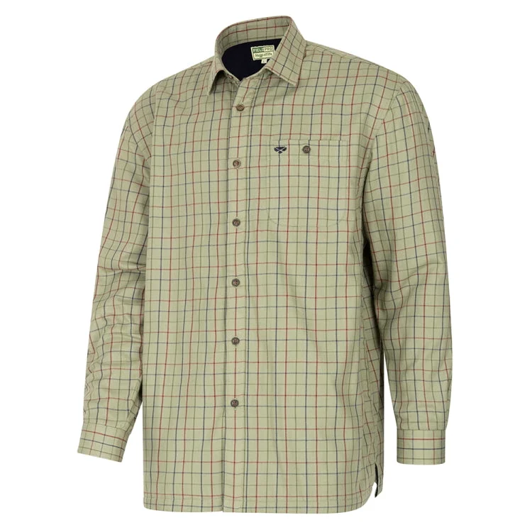 Fishing reel fast gear-Hoggs Of Fife Boxwood Micro-Fleece Lined Shirt - Green Tattersall Check