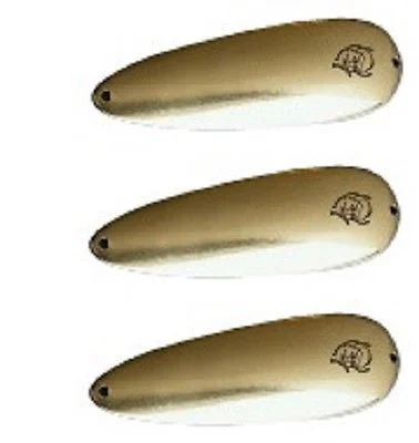 Fishing reel smooth power-Three Eppinger Huskie Junior Brass Fishing Spoons 2 oz 4 1/2" 7-23