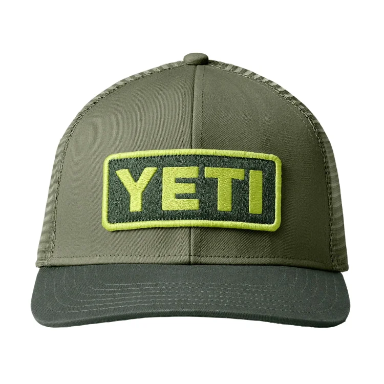 Fishing reel spool tension-Yeti Logo Badge Trucker Cap - Highlands Olive/Forest