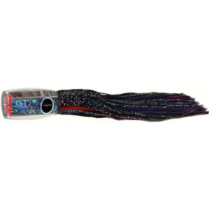 Fishing rod lightweight mount-Black Bart 1656 Flat Nose Medium Heavy Tackle Lure - Black/Purple Fleck