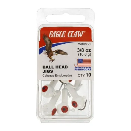 Fishing reel heavy gear-Ball Head Jig 38Oz, 10Pk, White, 10PK