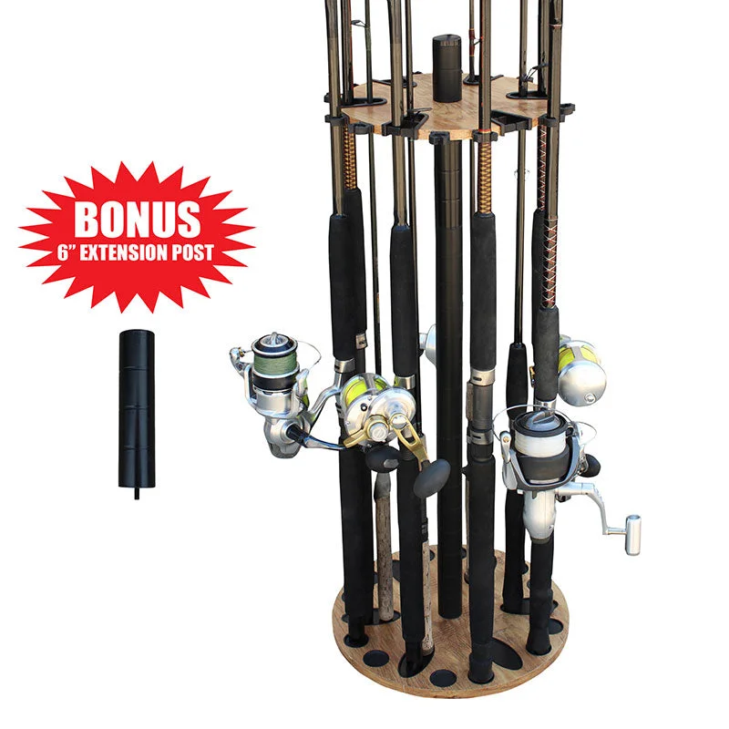 Fishing line high knot strength-24 Rod - Round Rod Rack w/ Extension Post