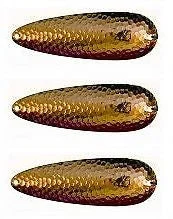 Fishing reel dual drag-Three Eppinger Dardevle Nickel Red/Gold Fishing Spoon Lures 1 oz 3 5/8" 0-278