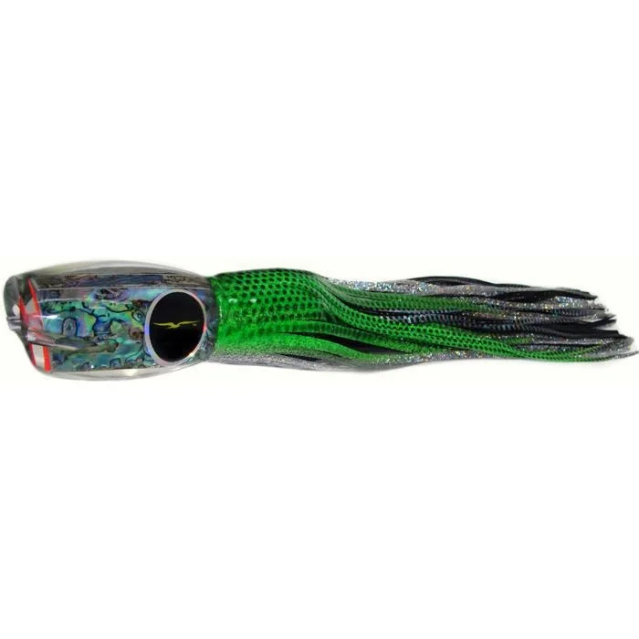 Fishing reel heavy spool-Black Bart Blue Breakfast Heavy Tackle Lure - Green/Black Dot