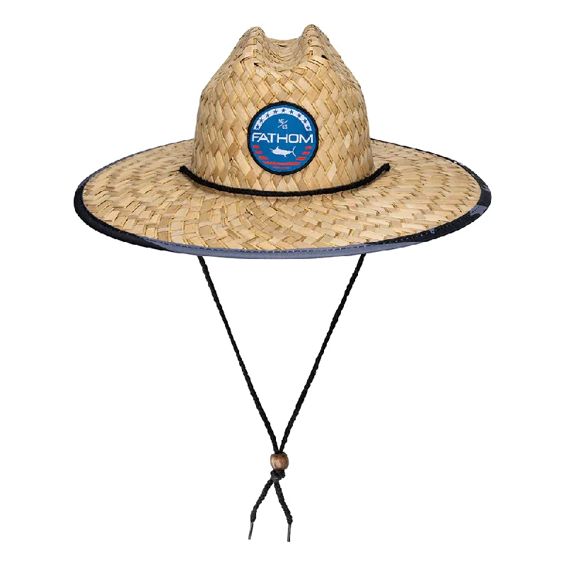 Fishing line cast firm-Fathom - Stars & Bills Straw Hat