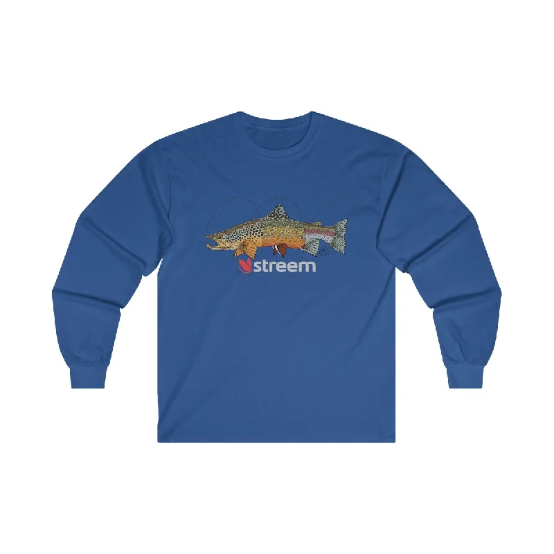 Fishing rod shore casting-Tri-Trout Ultra Cotton Long Sleeve Tee