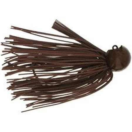 Fishing reel quick retrieve-Bass Patrol Round Rubber Western Football Jig (Brown Rubber W/ Orange Silicone  1/4 Oz)