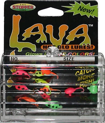 Fishing line durable control-Lava Mini Ice Fishing Kit 12-L Includes 12 Different Jigs Sized 8 FKW-3C12-L