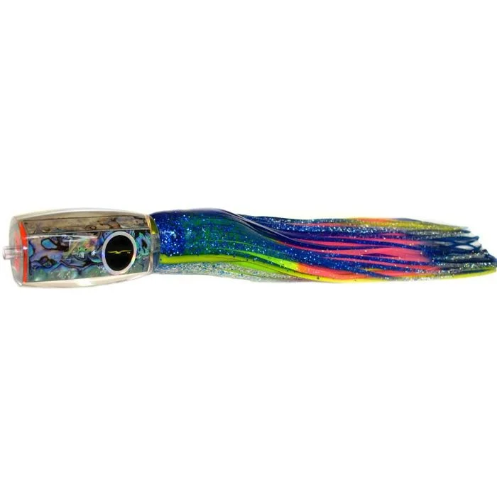 Fishing rod bank strap-Black Bart 1656 Flat Nose Medium Heavy Tackle Lure - Blue Yellow/Rainbow