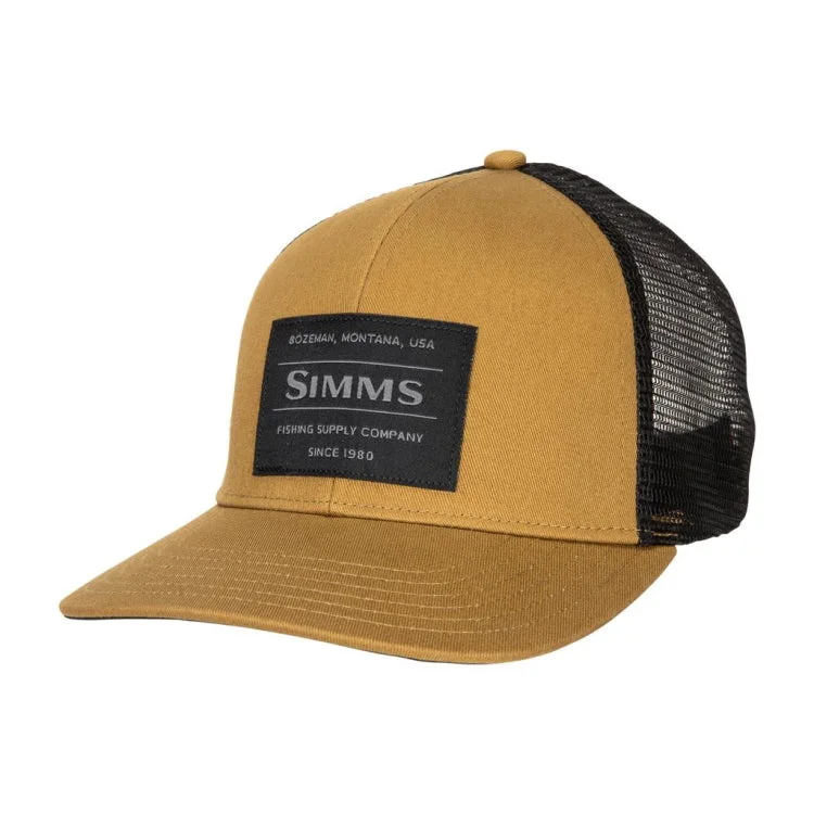 Fishing rod boat holder-Simms Original Patch Trucker Cap - Dark Bronze