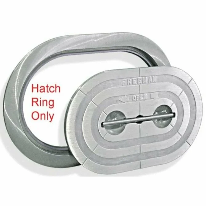 Fishing reel quick cast-Freeman - Aluminum Oval Lift Out Hatch Ring 15" x 24"