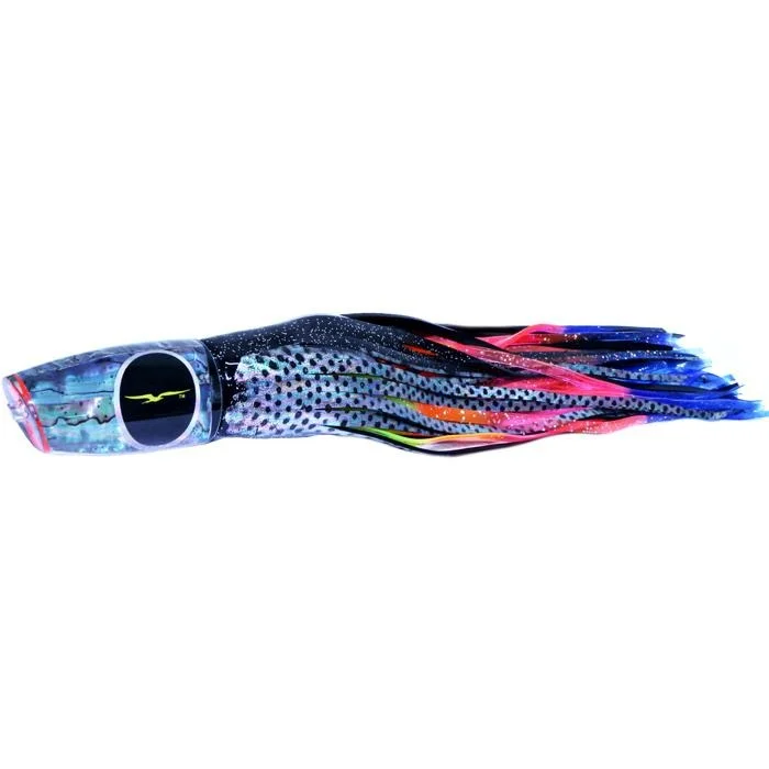 Fishing line smooth cast-Black Bart Big Rock Plunger Medium Heavy Tackle Lure - Black Dot/Rainbow