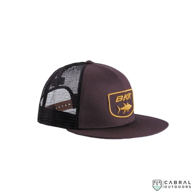 Fishing rod carrying strap-BKK Tuna Snapback Hat | Color:Blue/Grey/Brown