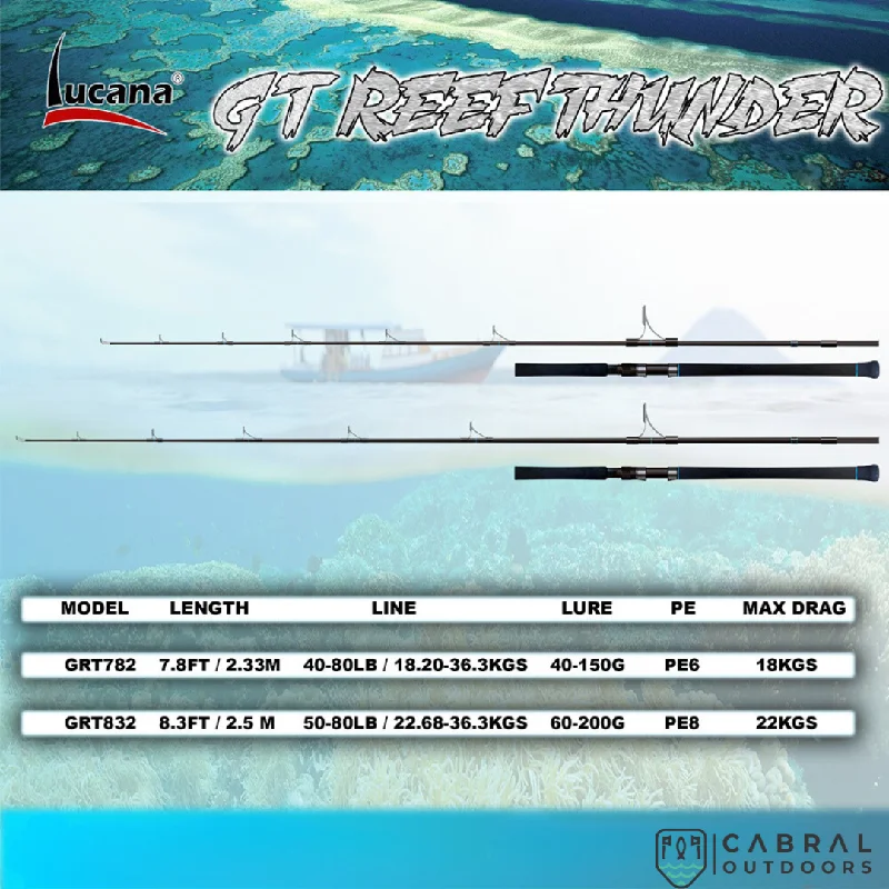 Fishing rod surf rack-Lucana GT Reef Thunder 7.8ft-8.3ft  Offshore Popping Rod