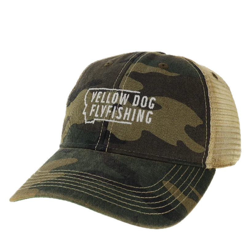 Fishing rod lightweight rack-Yellow Dog Trucker Hat - Army Camo