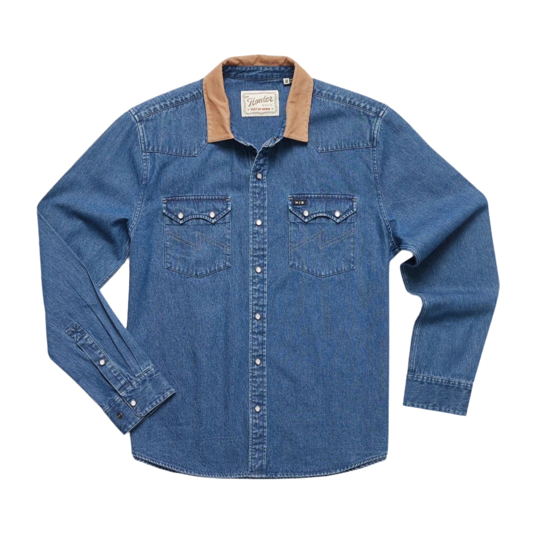 Fishing rod surf casting-Howler Brothers Dust Up Denim Snapshirt