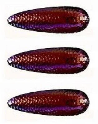 Fishing reel fast gear-Three Eppinger Huskie Junior Nickel Red/Purple Fishing Spoons 2 oz 4 1/2" 7-280