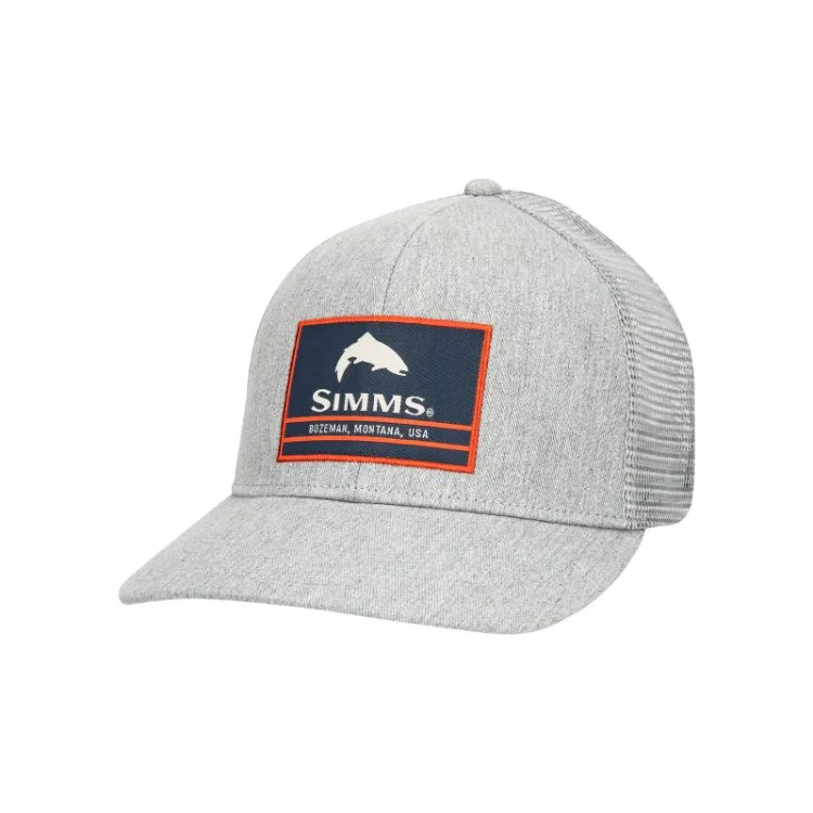 Fishing rod kayak mount-Simms Original Patch Trucker Cap - Heather Grey