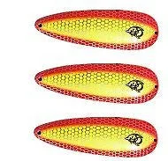 Fishing tackle padded bag-Three Eppinger Dardevlet Chartreuse Orange Fishing Spoon Lures 3/4oz 2 7/8" 1-73