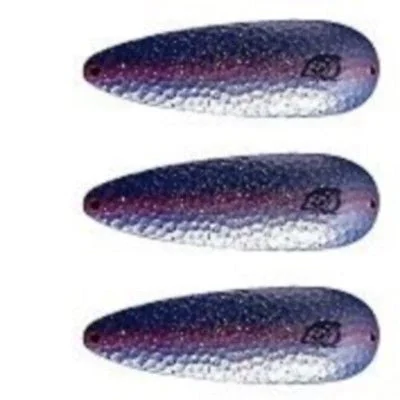 Fishing line knot protector-Three Eppinger Seadevle Pearl Blue Purple Fishing Spoon Lures 3 oz 5 3/4" 60-335