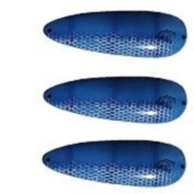 Fishing tackle padded rack-Three Eppinger Seadevle Blue Herring Scale Fishing Spoon Lure 3 oz  5 3/4" 60-35