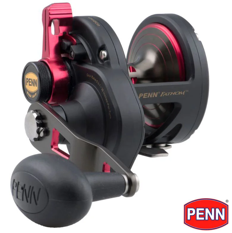 Fishing reel fast gear-Penn Fathom 25N Lever Drag Multiplier Sea Fishing Reel - FTH25NLD - 1338211