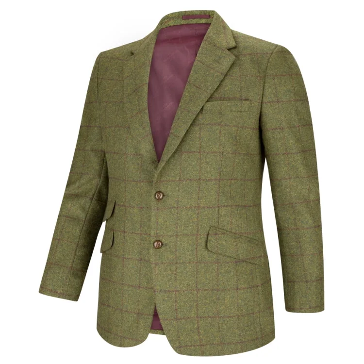 Fishing bait scent bag-Hoggs Of Fife Tummel Tweed Sports Jacket - Olive/Wine