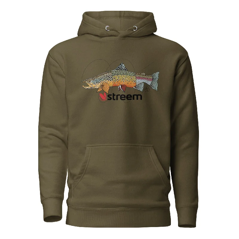 Fishing hook glow tip-Tri-Trout Premium Hoodie (Light Colors)