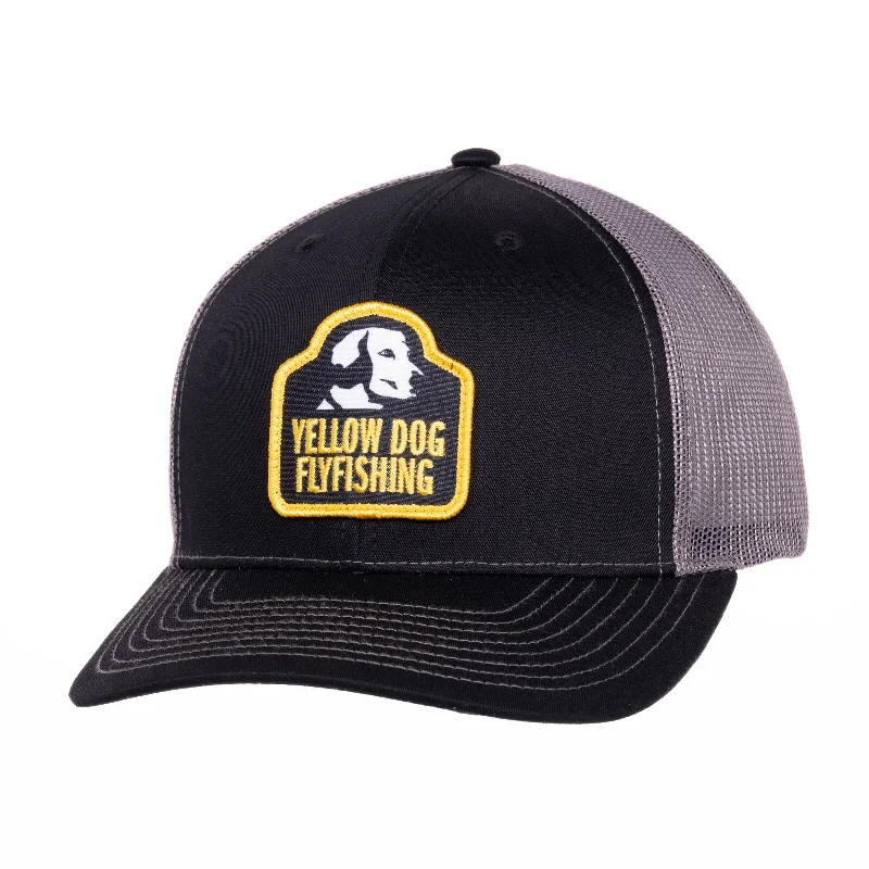 Fishing line smooth reach-Yellow Dog Trucker Hat - Black/Charcoal