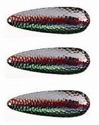 Fishing reel quick spool-Three Eppinger Seadevle Nickel Green/Red Fishing Spoon Lures 3 oz 5 3/4" 60-277