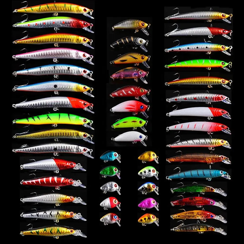 Fishing rod shore strap-Lureswholesale® 48pcs Artificial Fishing Lure Set