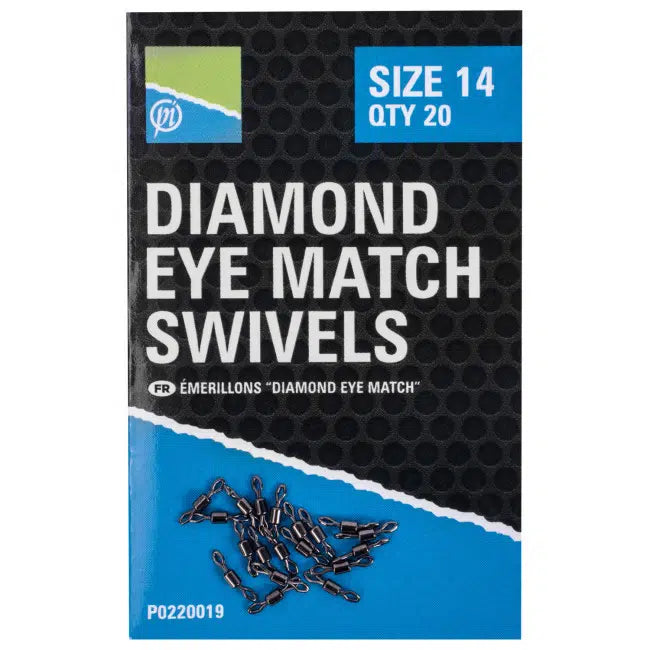 Fishing line thin tension-Preston Diamond Eye Match Swivels