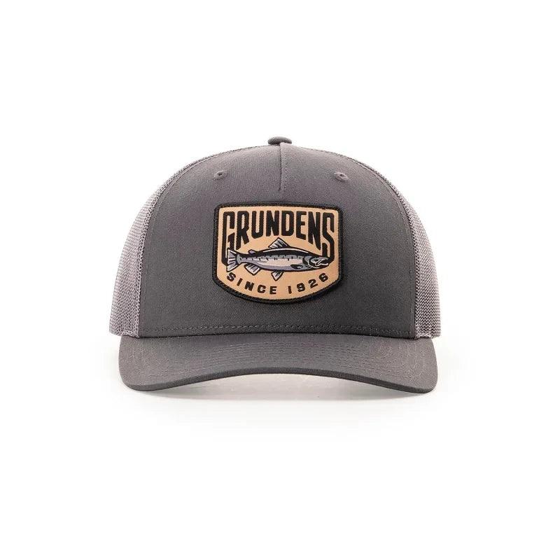 Fishing reel balanced drag-Grundens King Trucker Hat - Charcoal & Black