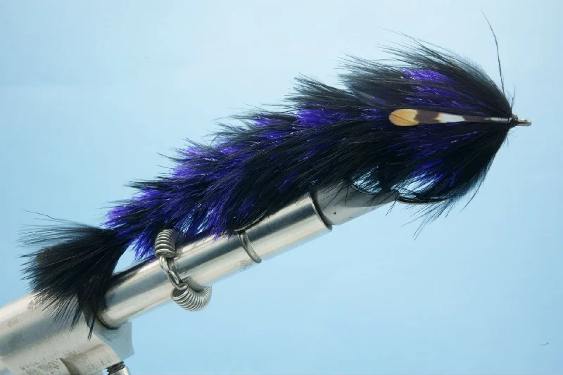 Fishing kayak rod mount-Chocklett's Feather Changer (LARGE double hook) Black & Purple