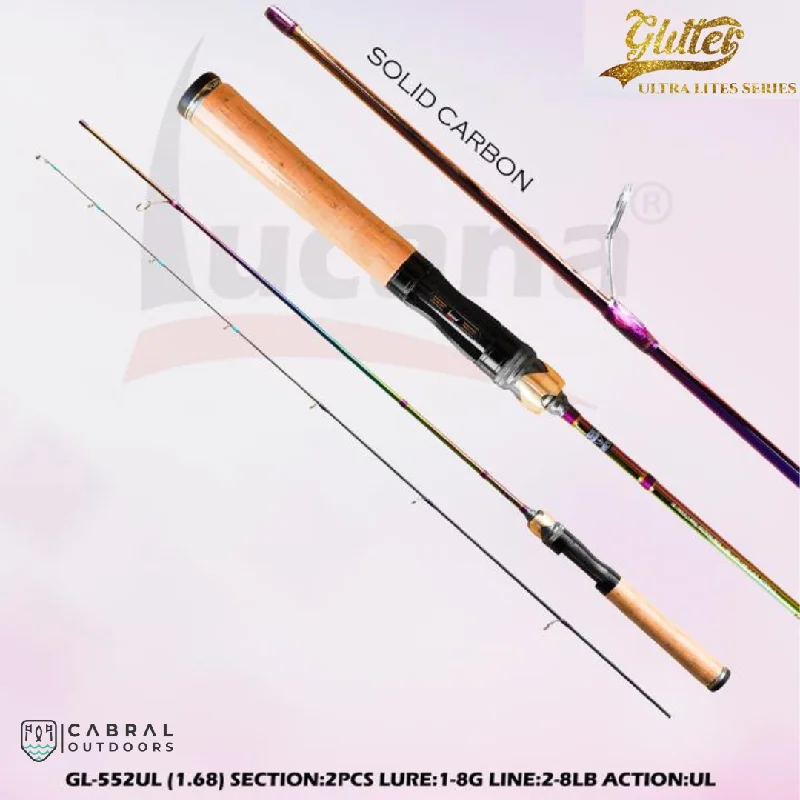 Fishing hook quick hook-Lucana Glitter Solid Carbon UL 5.4ft Spinning Rod