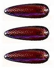 Fishing tackle stackable tray-Three Eppinger Dardevle Nickel Red/Purple Fishing Spoon Lures 1 oz 3 5/8" 0-280