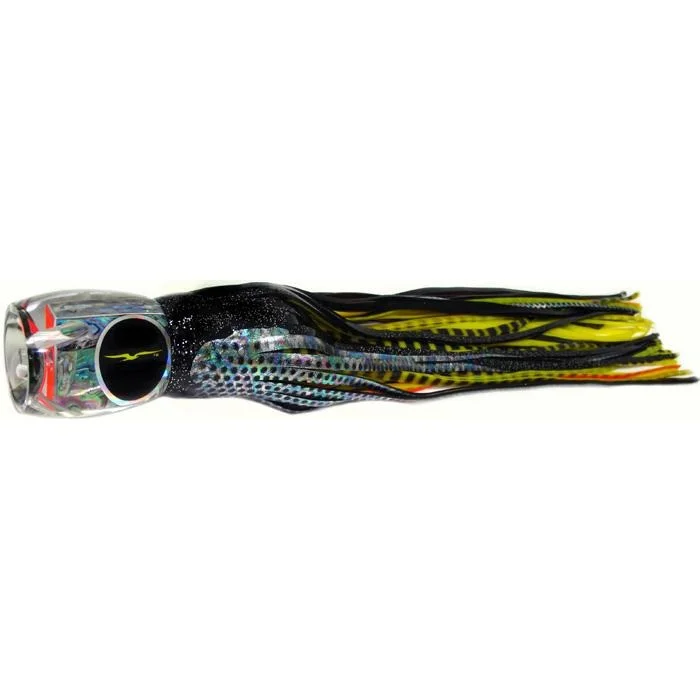 Fishing rod portable strap-Black Bart Abaco Prowler Heavy Tackle Lure - Black Dot/Yellow Black Tiger