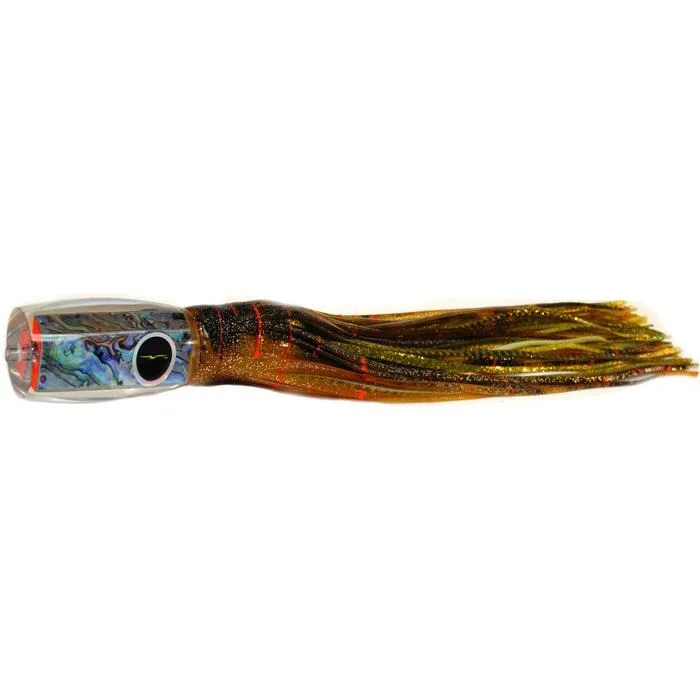 Fishing tackle rigid mount-Black Bart 1656 Flat Nose Medium Heavy Tackle Lure - Brown Gold Orange/Gold Dot