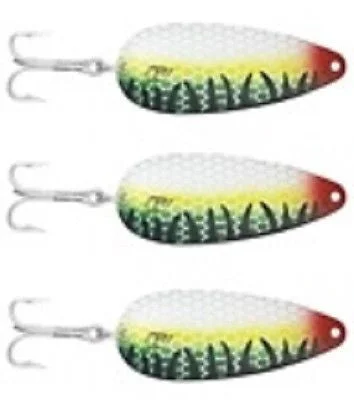 Fishing bait prep station-Three Eppinger Huskie Junior Black Perch Fishing Spoons 2 oz 4 1/2" 7-59