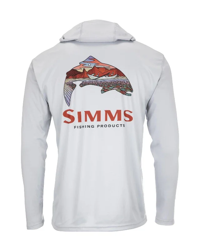 Fishing hook fast tie-Simms Tech Hoody - Artist Series Trout Logo Flame/Sterling