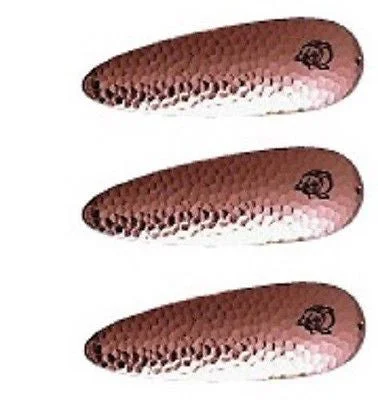 Fishing rod telescopic combo-Three Eppinger Seadevle Hammered Copper Fishing Spoon Lures 3 oz  5 3/4" 60-64