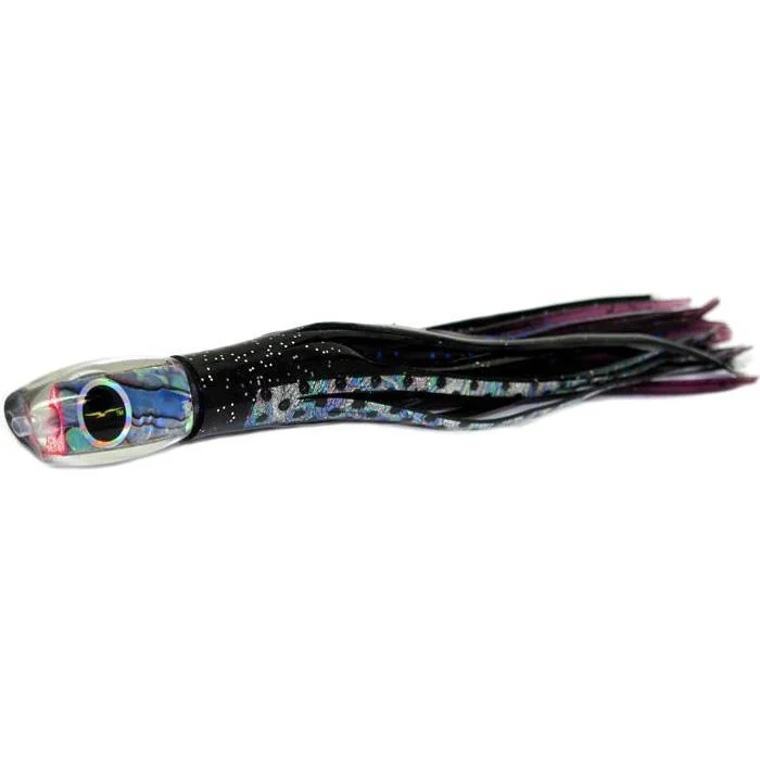 Fishing reel precision cast-Black Bart Brat Micro Bait Lure - Black Dot/Purple Blue Dot