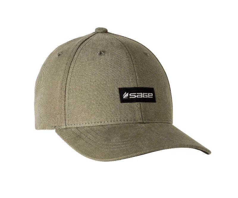 Fishing tackle hard case-Sage 6 Panel Cap-Olive