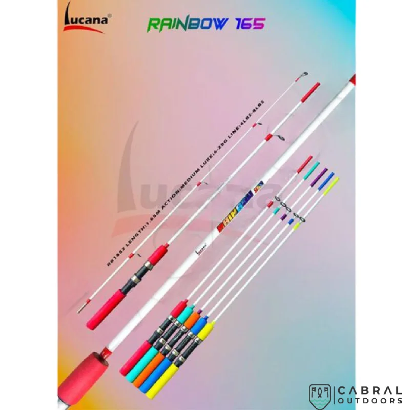 Fishing bait scent rack-Lucana Rainbow 5.5ft Solid Spinning Rod