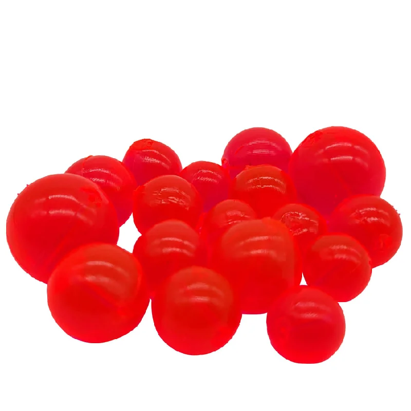 Fishing tackle hard case-BnR Tackle Soft Beads, 18mm, Red, Neutral Buoyancy, 8/pack