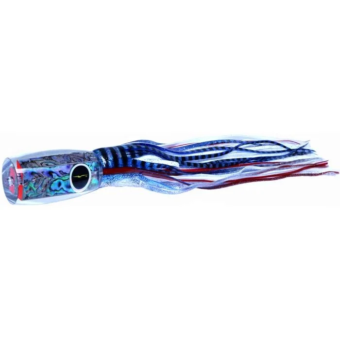 Fishing line cast hold-Black Bart 1656 Flat Nose Medium Heavy Tackle Lure - Blue/White