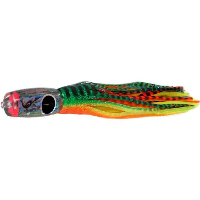 Fishing line knot power-Black Bart Mini 1656 Flat Nose Medium Tackle Lure - Green Orange Tiger/Yellow Tiger