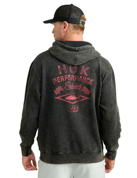 Fishing reel line capacity-Huk Cotton Fleece Graphic Hoodie